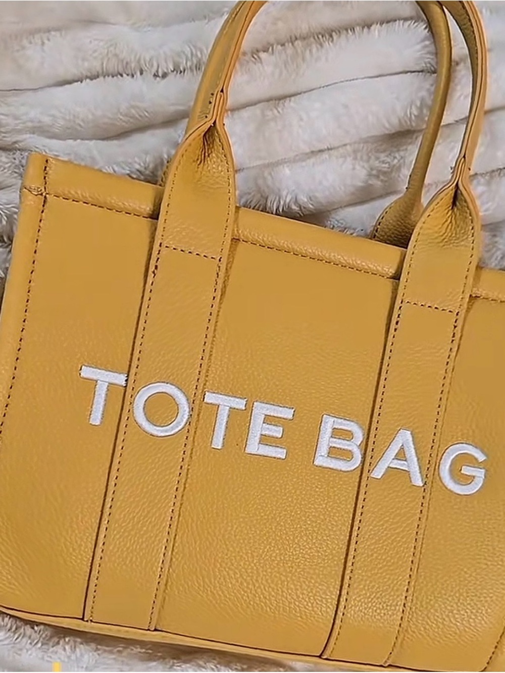 Yellow Vegan Leather Tote Bag - Stylish Everyday Carry